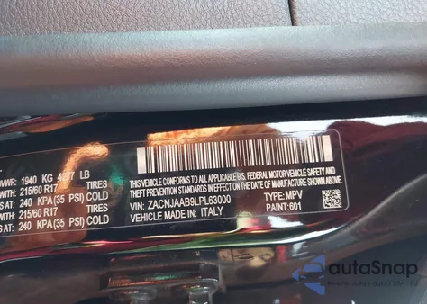 2020 Jeep Renegade Sport Fwd из США, поврежденный, VIN ZACNJAAB9LPL63000